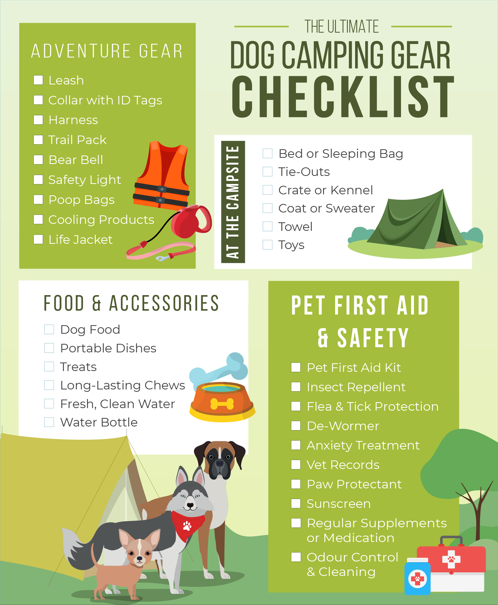 Dog camping sale gear list